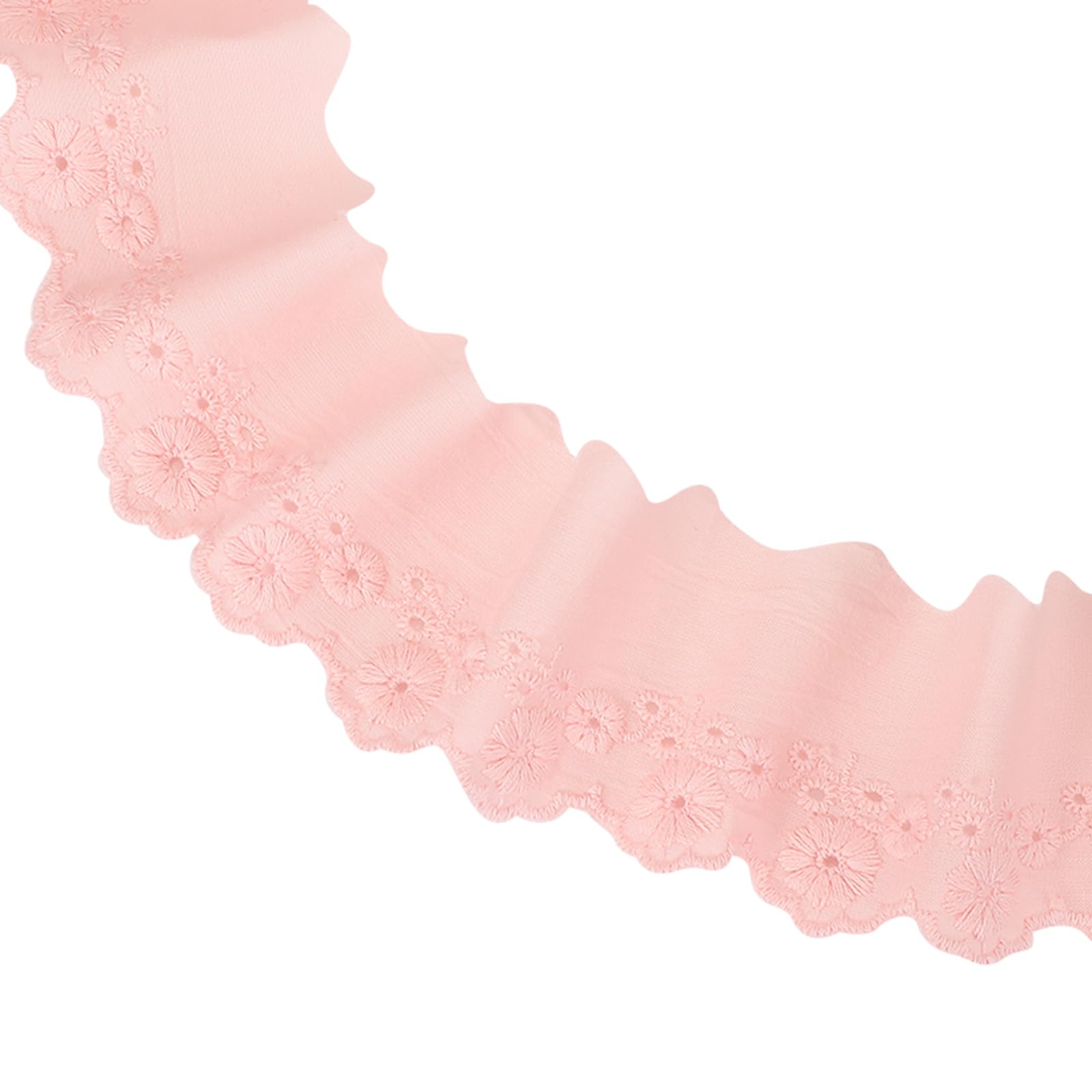 Dentelle à œillets rose pour personnaliser vos robes et oreillers