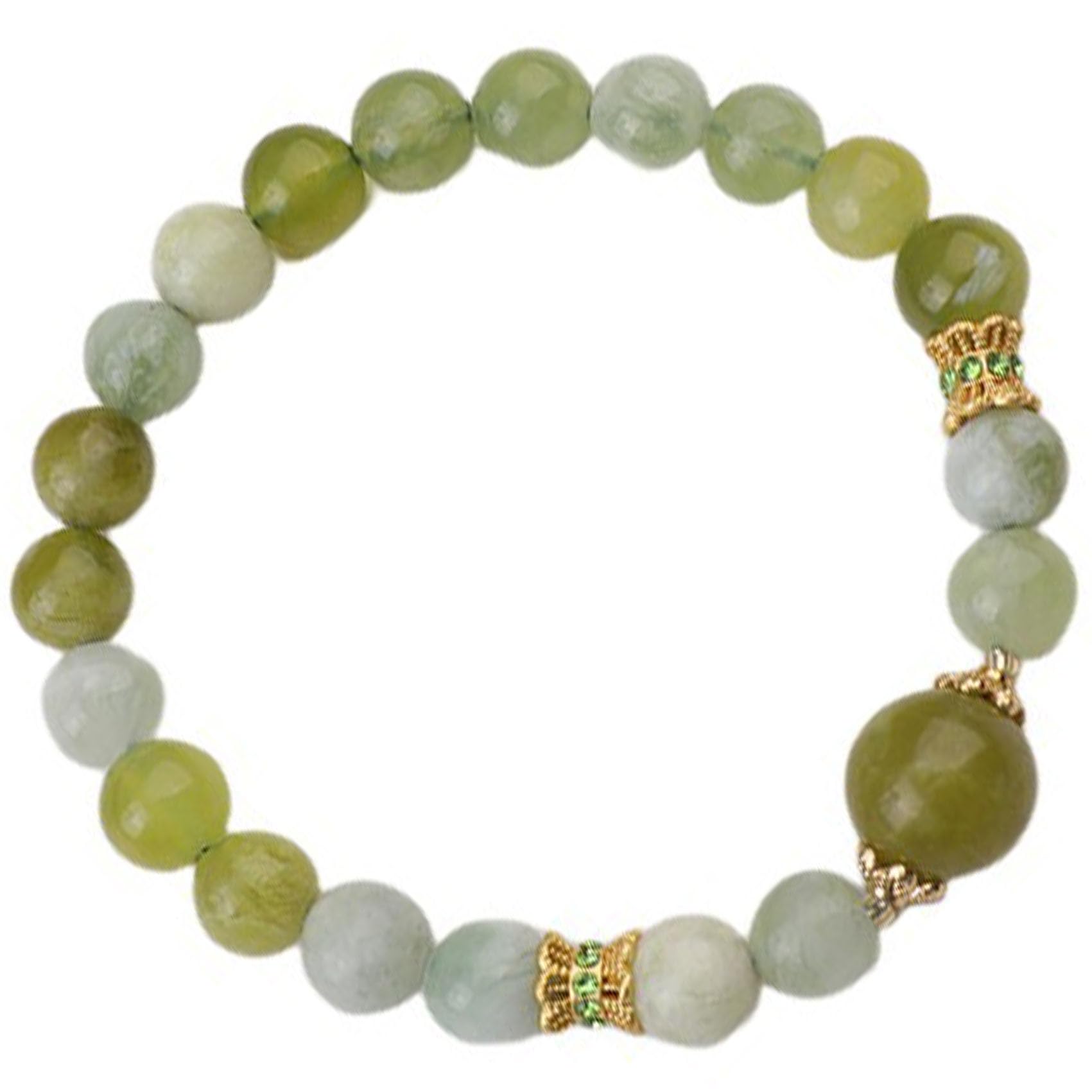 YNIYUJKL Lucky Bracelets, For Womenfeng Shui Bracelet Natural Jade Bracelet Good Luck Amulet Gemstone Bracelet Stretchy Beaded Bracelet Green Jade Women Men Bracelet