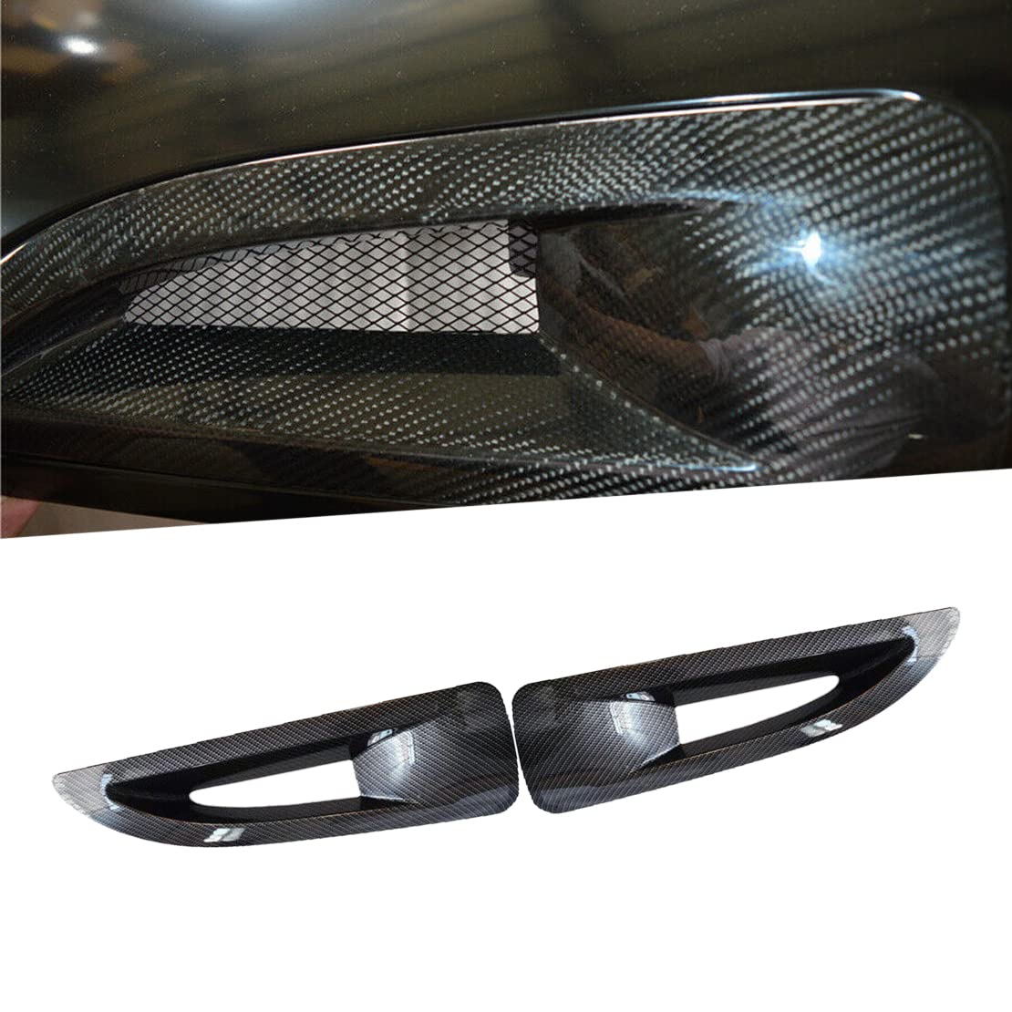 ciciTree 2Pcs ABS Avenger Style Hood Side Vent Cover Trim Compatible for Jeep Wrangler JK 2007-2017