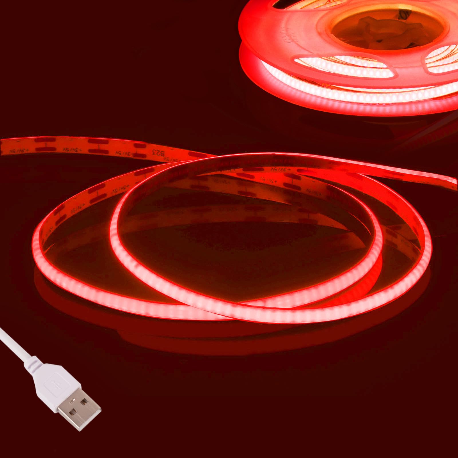 Roze COB LED Strip Licht,Fosingut 5V 3m USB TV -achtergrondverlichting,480LEDs/m CRI90 2.7mm Super Helder Flexibel COB-ledband LED Lint voor Spiegel,Keuken Kast,Kledingkast,Auto,Slaapkamer DIY Roze COB LED Strip Licht,Fosingut 5V 3m USB TV -achtergrondverlichting,480LEDs/m CRI90 2.7mm Super Helder Flexibel COB-ledband LED Lint voor Spiegel,Keuken Kast,Kledingkast,Auto,Slaapkamer DIY
