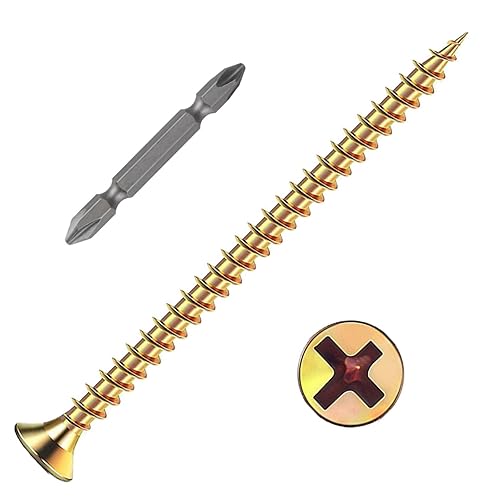 Miniatura 14 de (385 piezas) Tornillos de cabeza plana negros para madera, tornillos autorroscantes de cabeza plana para metal rápido, equipados con kit de anclaje