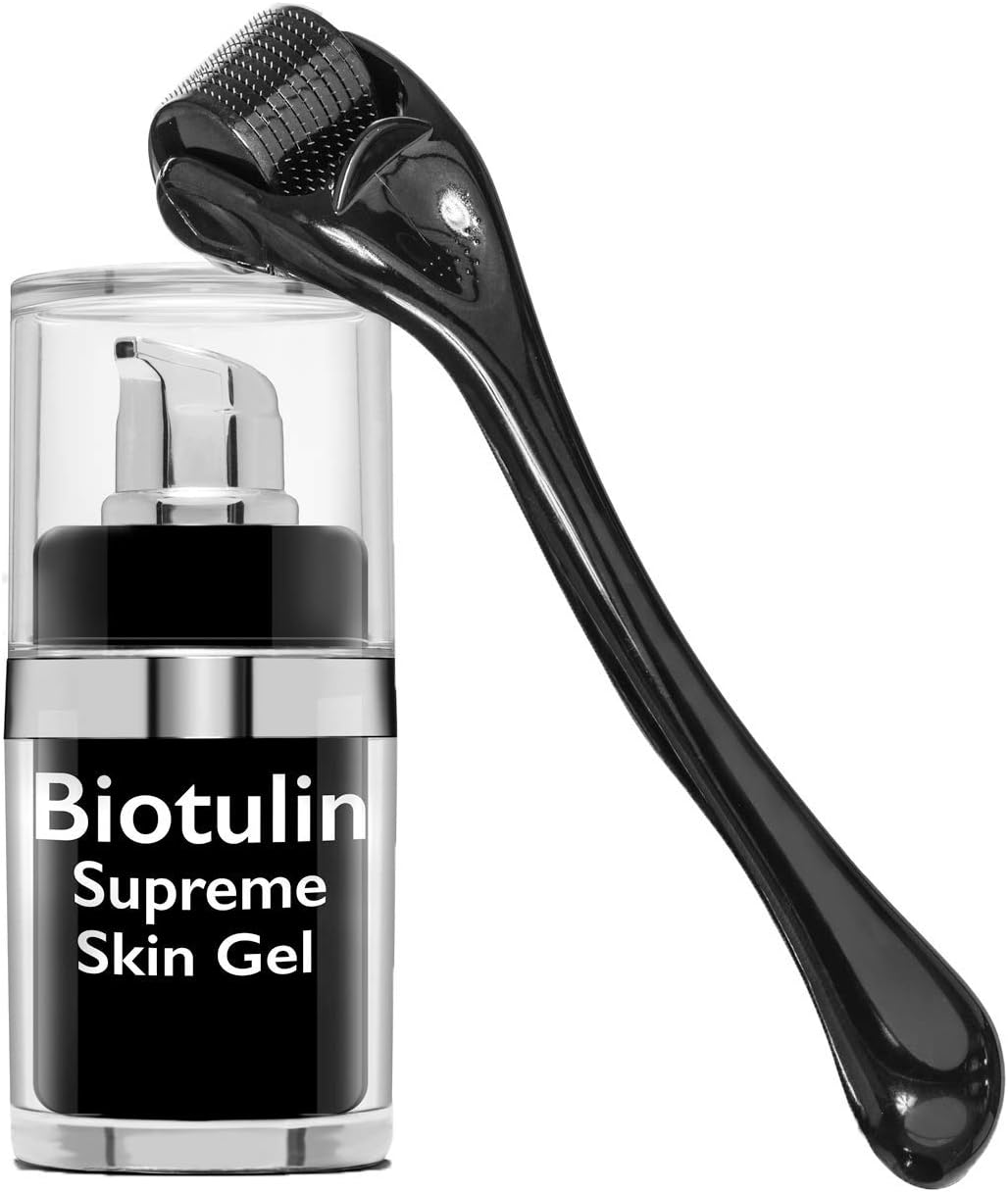 Biotulin Supreme Skin Gel And Roller set, All Natural, Proven to reduce wrinkles within 60 minutes no sorcery, quickly absorbed, smoothing the skin to make it soft and supple.