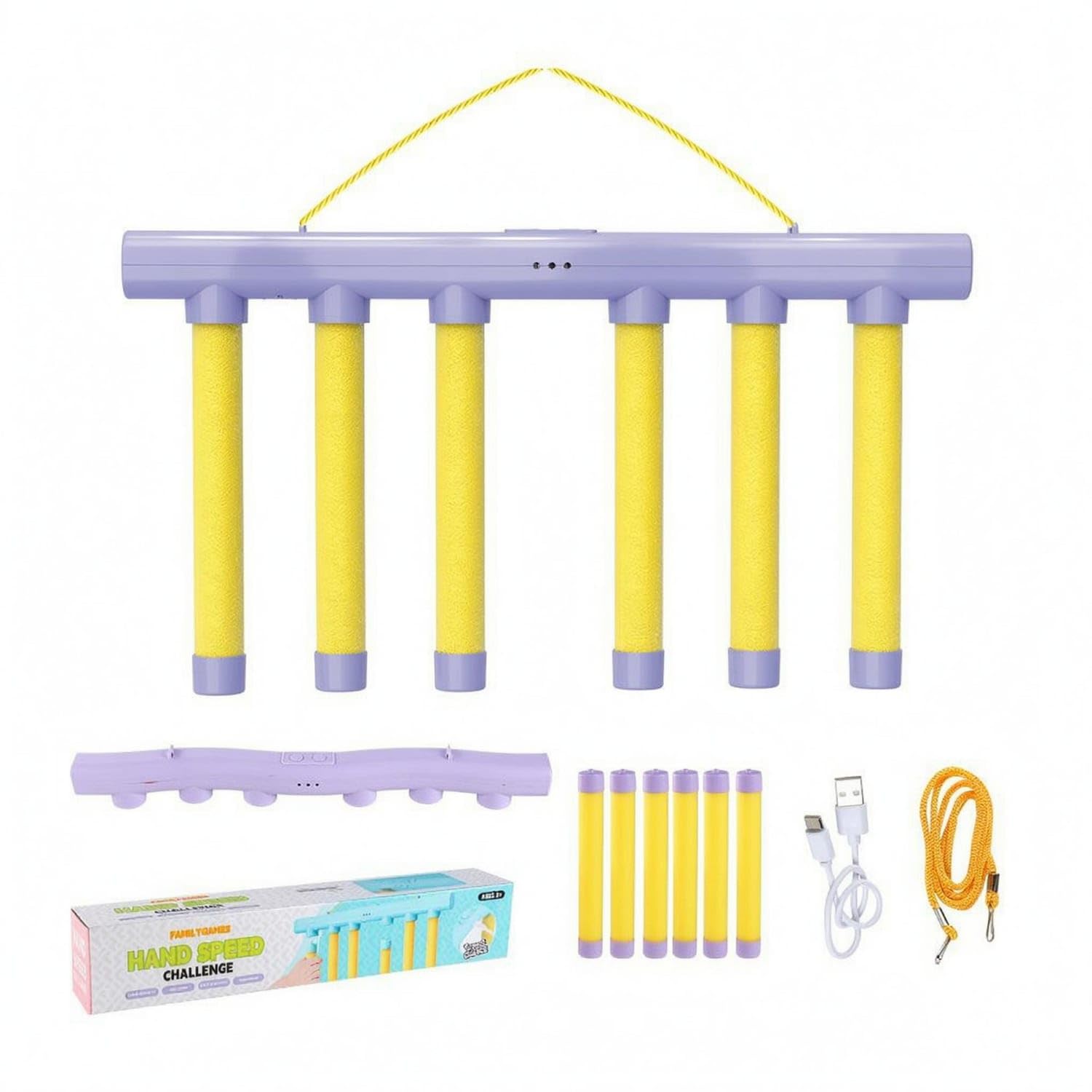 USB Rechargeable Hanging Hand-Speed Game EVA-Covered Hanging Rod Game Textured for Children, Purple, 2016C Hanging Rope-image-47