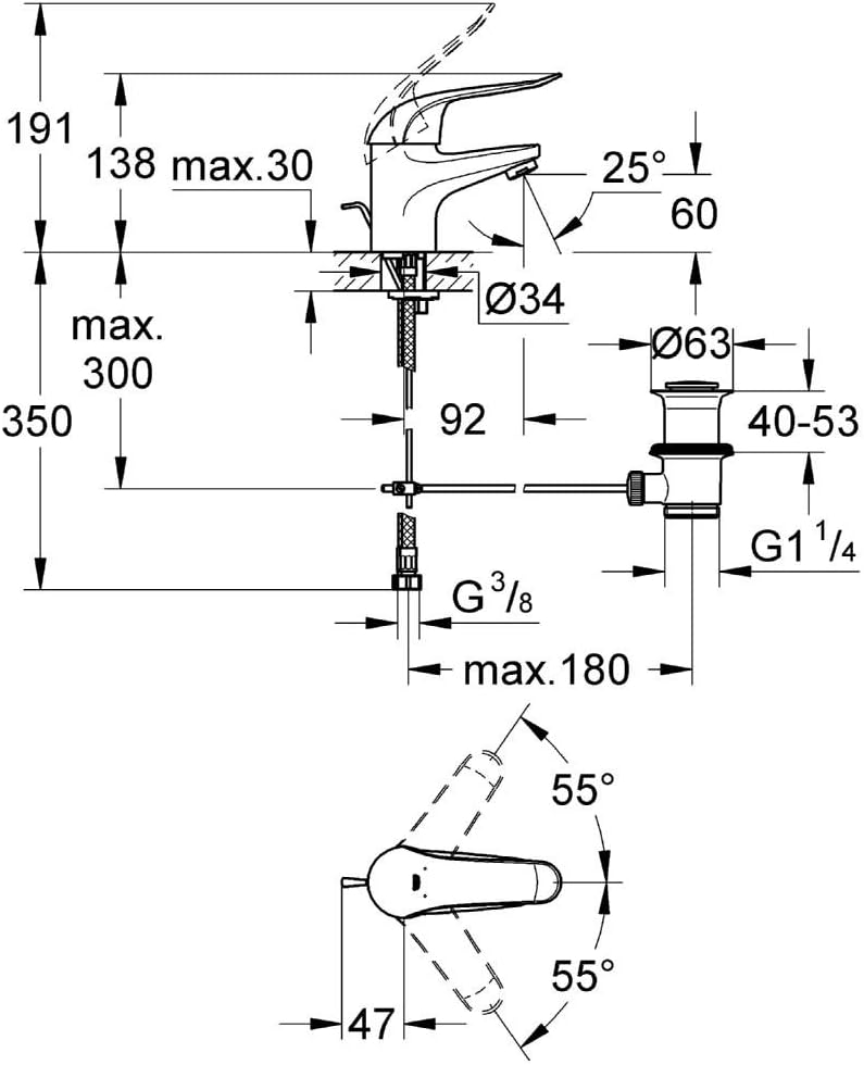 GROHE 32763000 | Euroeco Special Basin Mixer Tap