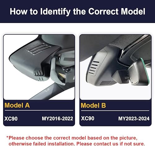 Miniatura 2 de Fitcamx Cámara de tablero 4K para Volvo XC90 B5 B6 T8 2023 2024 2025 (modelo B), aspecto OEM integrado, video Ultra HD 2160P, grabación en bucle