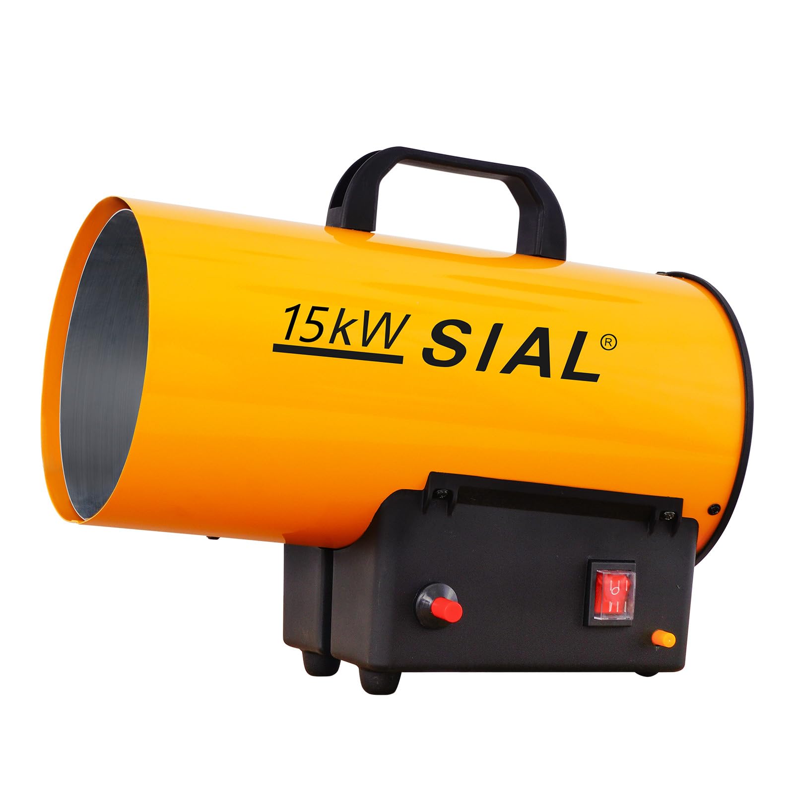 SIAL Calentador de Gas Portátil 15KW Alta Eficiencia, Protección contra Sobrecarga/Apagado, para Invernadero/Ganadería/Industrial, Interruptor Mecánico
