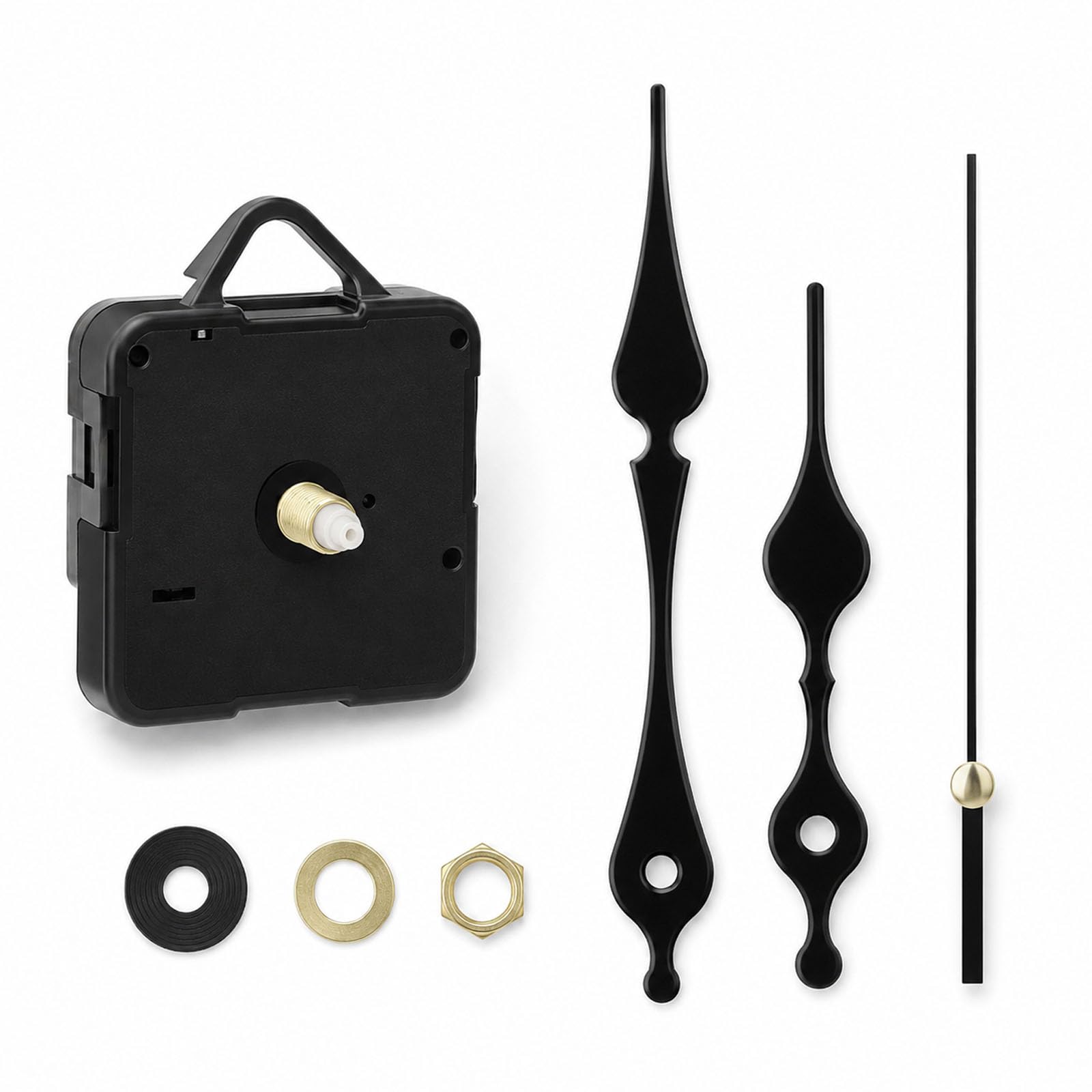EUQWOSDD Silent Quartz Clock Mechanism Kit, High Torque Long Shaft Clock Movement with Hands for DIY Wall Clock Repair