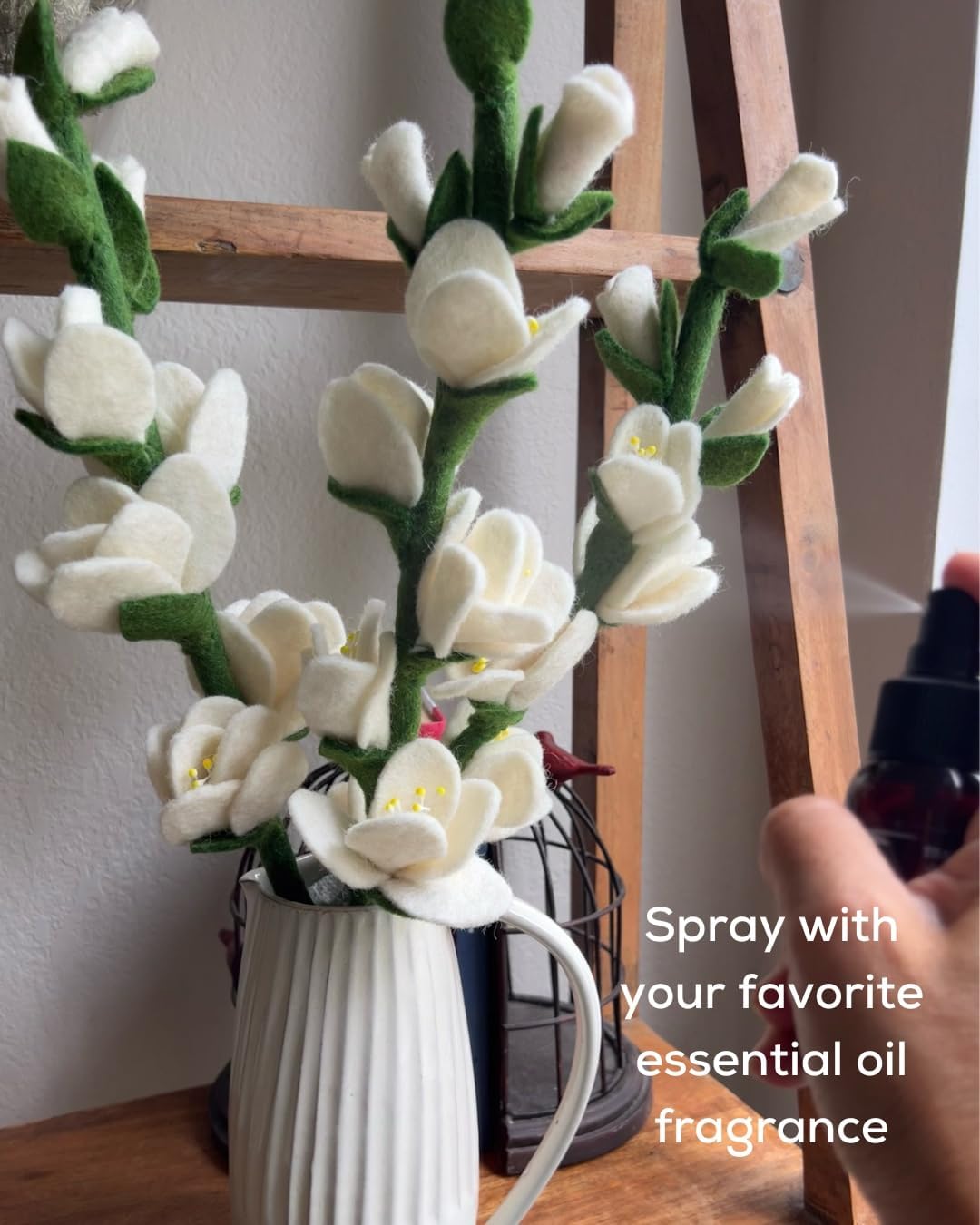 Humble Hilo Handmade Felt Flowers for Decoration Felt Flower Bouquets Fall & Holiday Valentines Flowers (Wildflower, Dusty Pink, Set of 3)