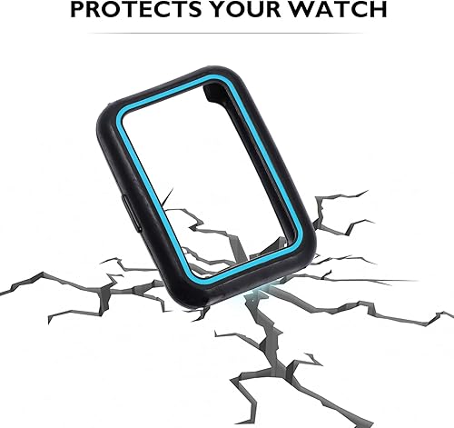 Miniatura 7 de Hemobllo Protector de pantalla de marco de vidrio compatible con Huawei Watch Fit Case Smartwatch Funda compatible con Huawei Watch Negro Azul