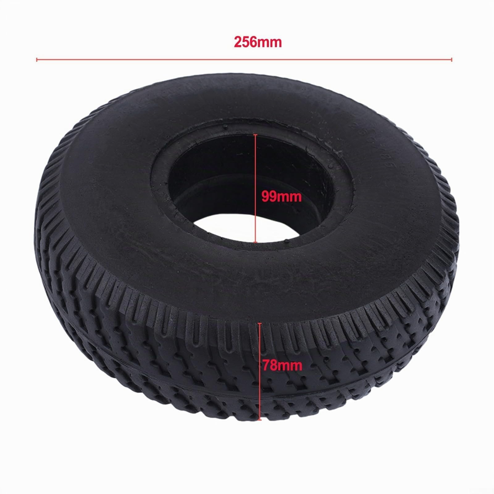 Pneumatico da 25,4 cm 4,10/3,50 – 4 per carrello e scooter, 260 x 85, pneumatico solido 3.00-4, per carriola, carrello, carrello a mano, nero