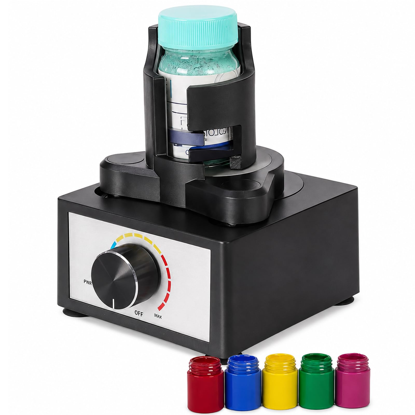 Mini Mezclador Vórtex Pintura 2400RPM, 3 Velocidades, Frascos 10–100ml