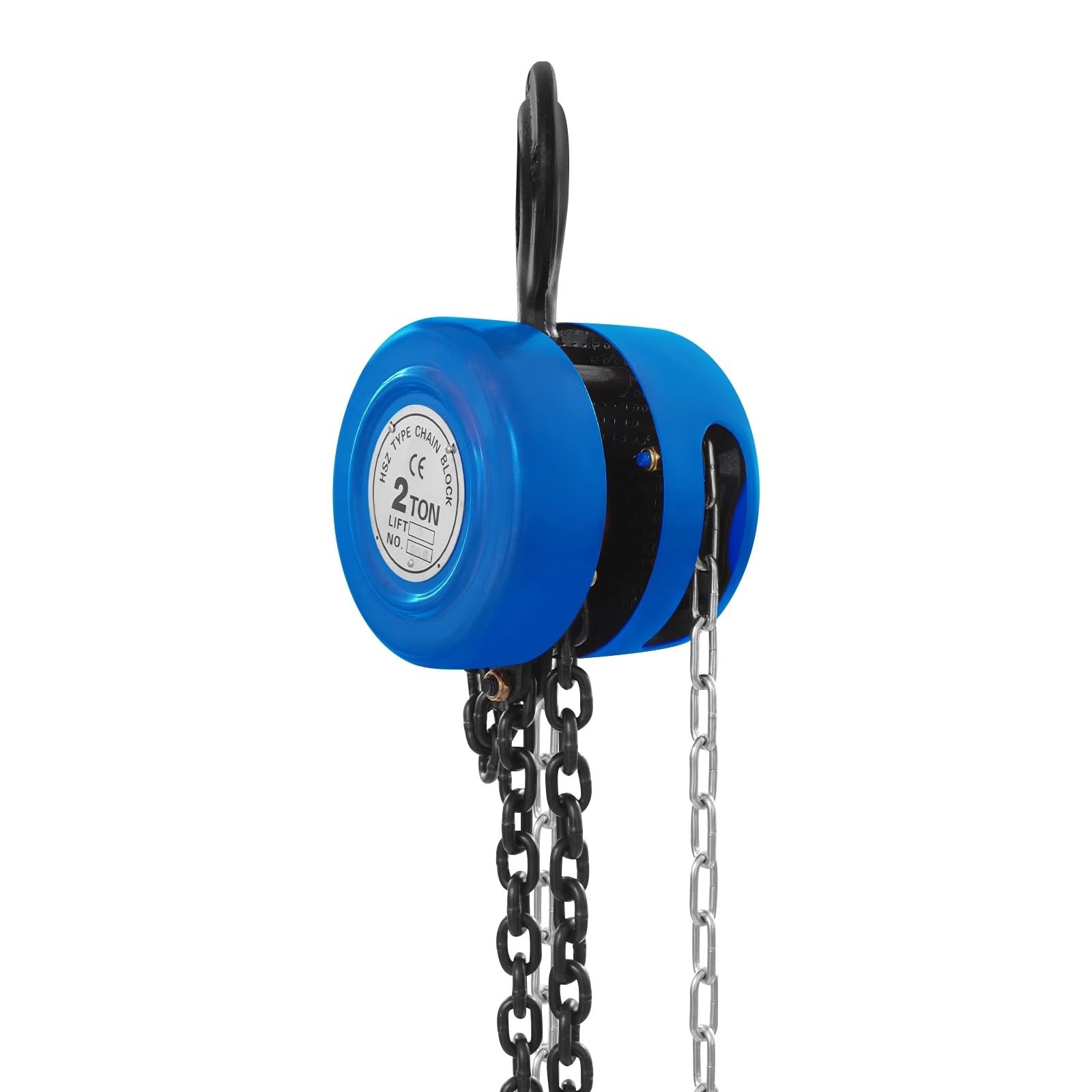 Seilwinde Elektrisch Handkettenzug 2T Manuell 3m 20Mn2 Q235 Stahl für Fabrikbauernhof Garage Lager Baustelle Heben(Blue)