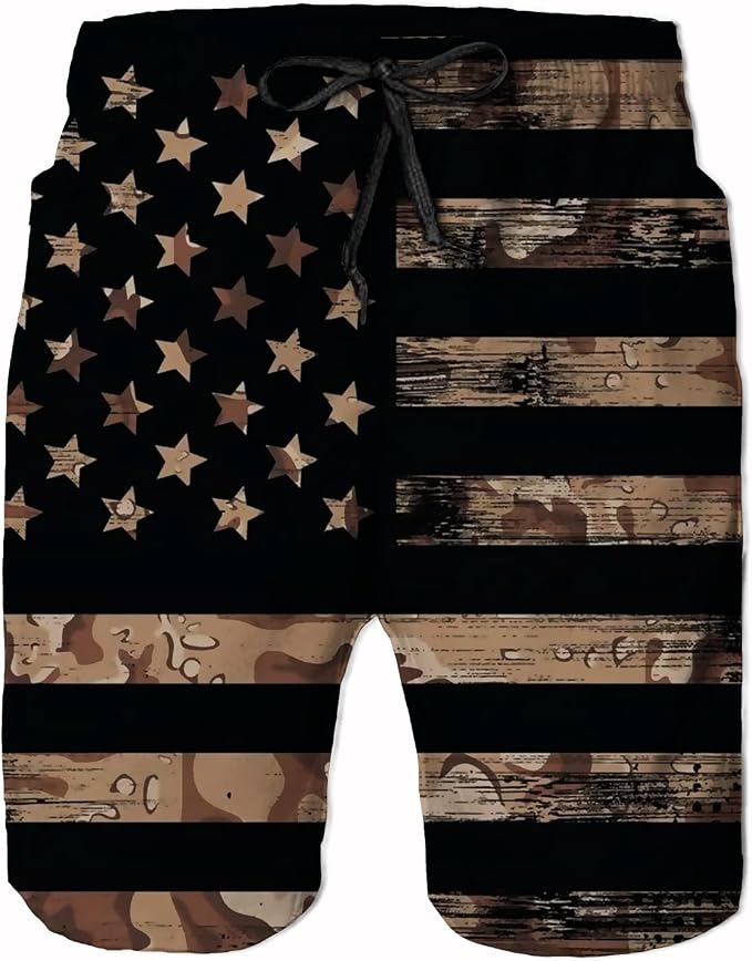 American Flag Mens Swim Trunks Puerto 