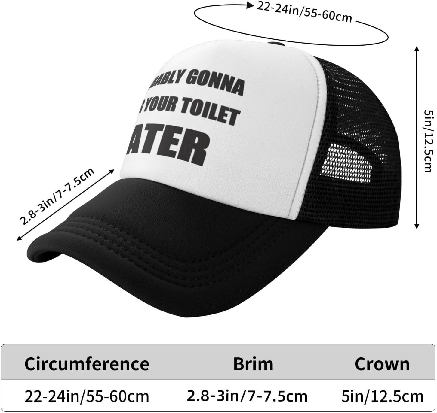 Funny Trucker Hats-Lightweight and Breathable Polyester Mesh Baseball Cap, Adjustable Fit Fishing Black Hat - Image 6