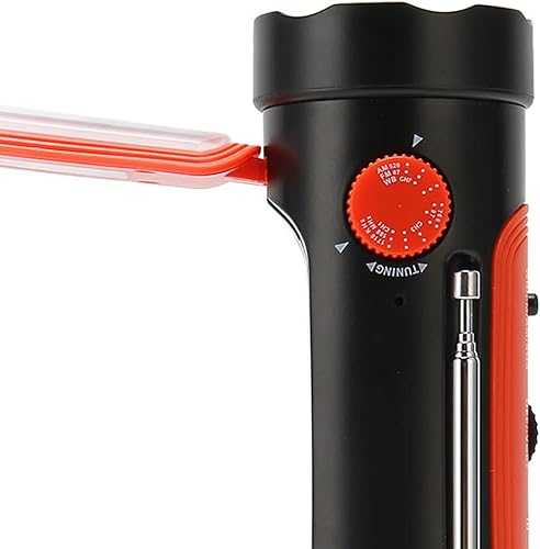 Miniatura 8 de Radio de manivela solar, manivela portátil SOS alarma AM FM WB linterna radio de 3 vías, radio de emergencia alimentada de 2600 mAh para campamento