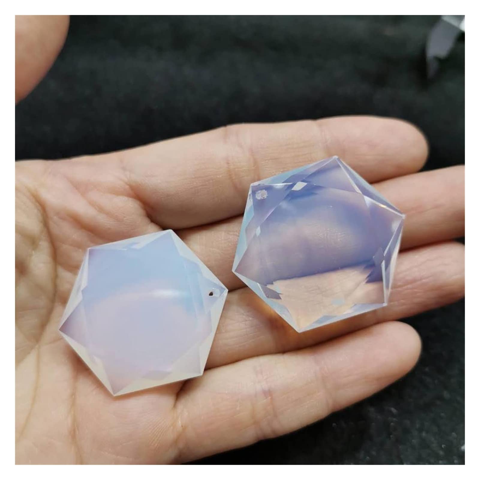 Hexagrama de ópalo Natural Estrella del Amuleto Colgante Collar Piedra de Cuarzo Artesanía Decoración Inicio Colecciones