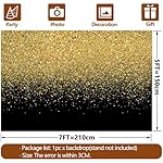 7x5 FT Black and Gold Backdrop for Photography Black and Gold Party Decorations Gold Glitter Birthday New Year Party Decor Background Photo Booth Props - Image 4