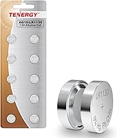 Vista 1 de Tenergy AG10 LR1130 Button Cell Batteries, 1.5V AG10 Battery for Watches, Calculators, Lasers, and More, 10 Count