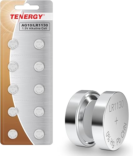 Tenergy Pilas de botĂłn AG10, baterĂa AG10 de 1.5 V para relojes, calculadoras, láseres y más, 10 unidades (paquete de 1) Tenergy Pilas de botĂłn AG10, baterĂa AG10 de 1.5 V para relojes, calculadoras, láseres y más, 10 unidades (paquete de 1)