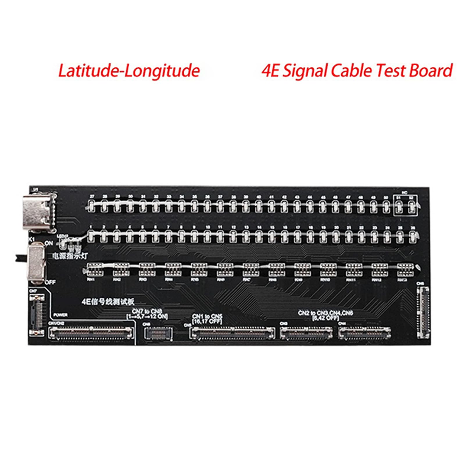 Scheda PCB per ispezione cavi per controlli connettori Matrice 4 E, layout diagnostico etichettato per tecnici di riparazione e utenti di manutenzione