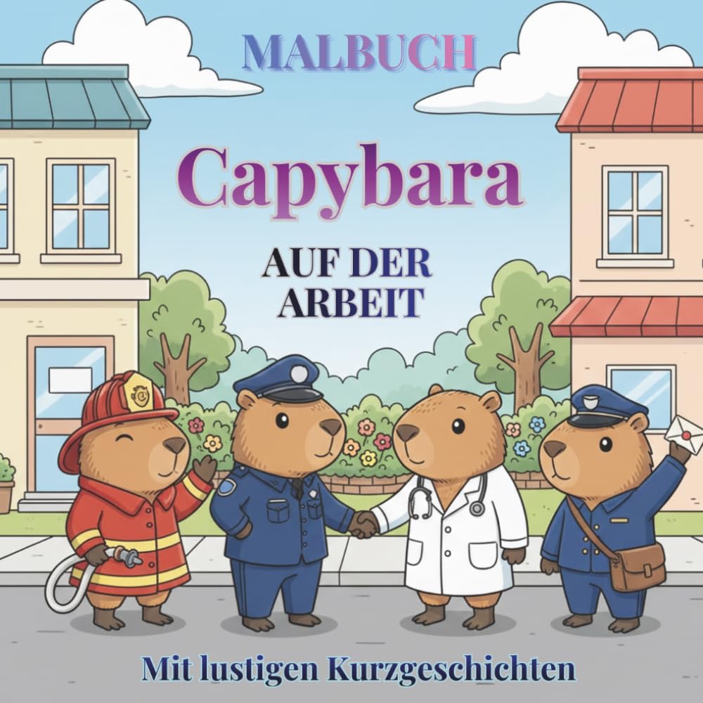 Malbuch Capybara bei der Arbeit: +50 Niedliche Kawaii Designs + Interessante Fakten | Capybara Geschenk | Einfach Auszumalen für Kinder & Erwachsene ... der Capybaras: Eine niedliche Malbuch-Serie)