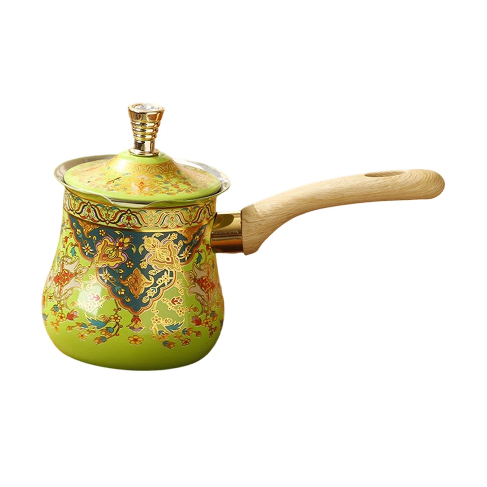Cafetera, de Café, Mango Ergonómico con Tapa, Fácil de Limpiar, Utensilios de Cocina, Tetera, Calentador de Leche, Verde, 720 Ml
