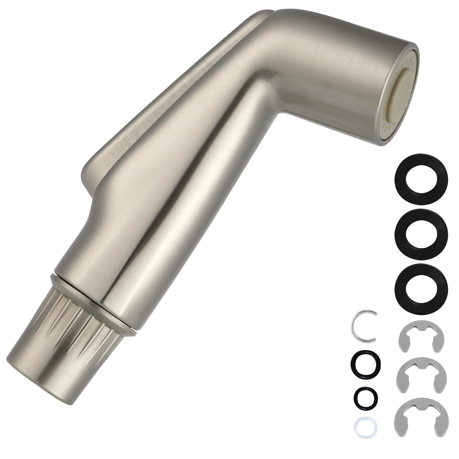 Hygie Rinse Kitchen Sink Side Sprayer Head Replacement Universal Sink Sprayer Attachment Compatible with Delta, Moen, Kohler OEM Brand, Kitchen Sink Faucet Sprayer Head - Brushed Nickel