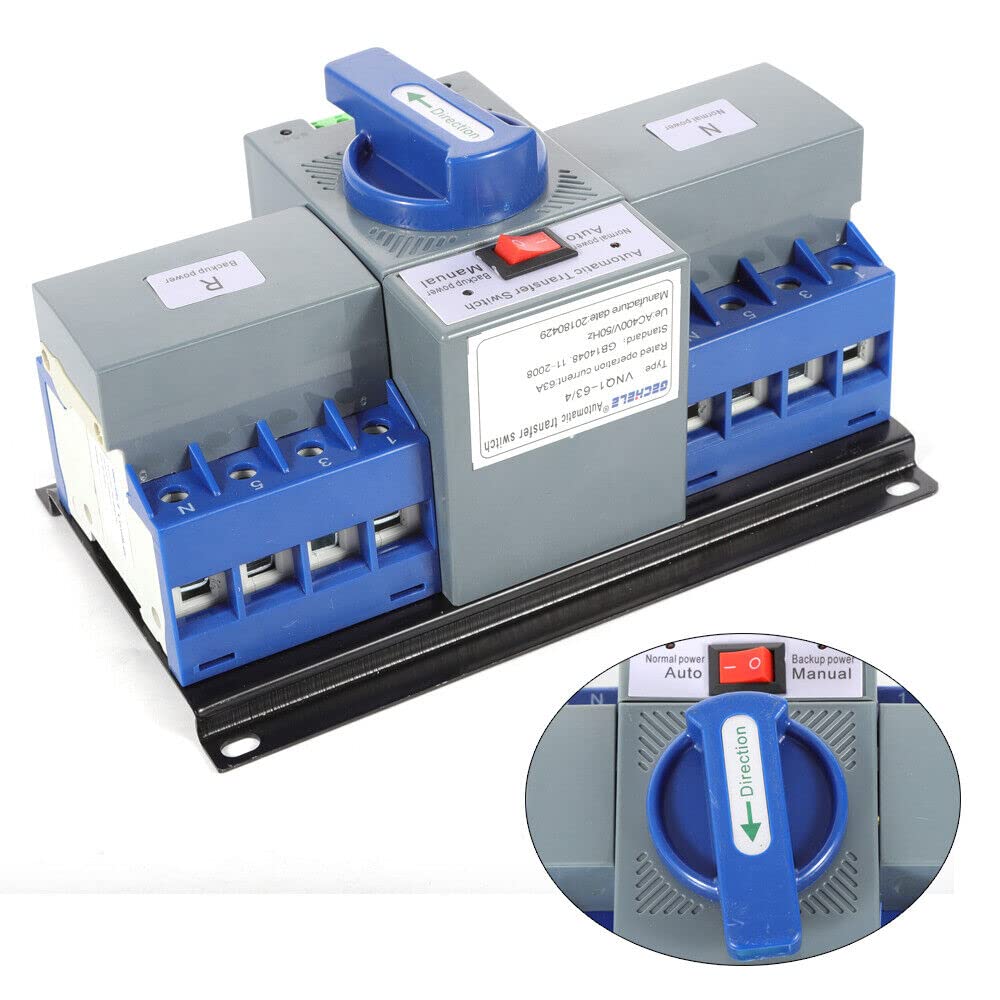 Commutateur de transfert Automatique AC-33iB Double Disjoncteur Inverseur de Source Automatique Puissance 4P 63A Automatique Commutateur Générateurde Transfert Double pour électricité