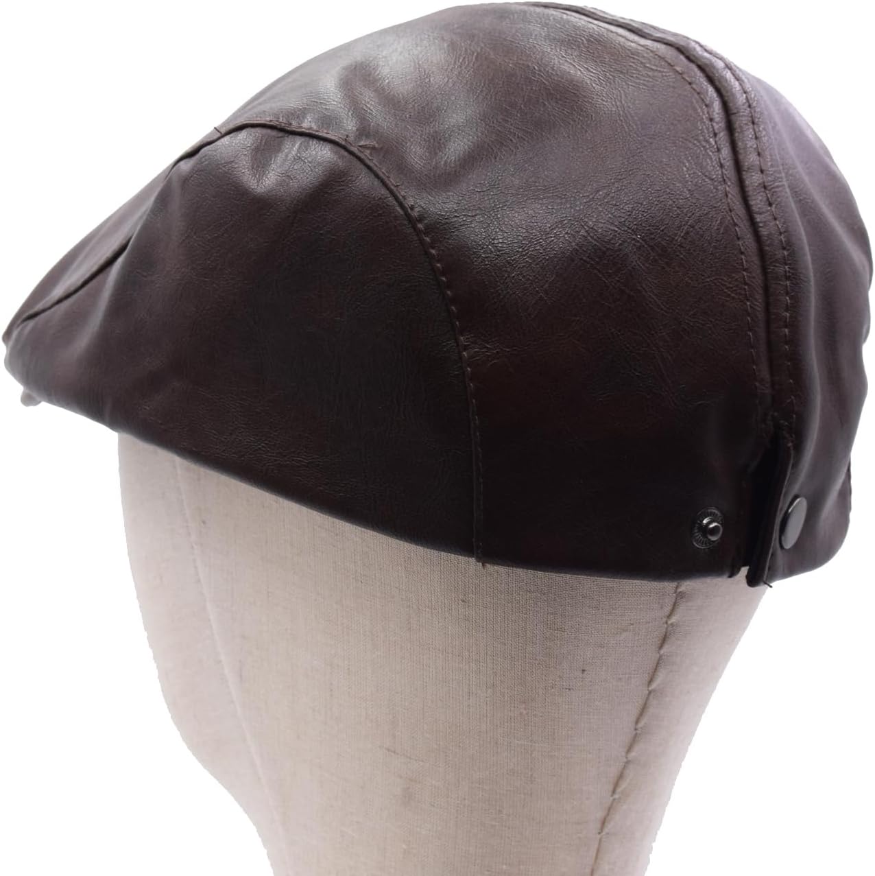 Leather Newsboy Hats for Men Irish Cabbie Ivy Gatsby Flat Driving Hat - Image 4