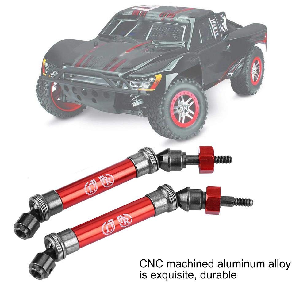 2PCS 1/10 RC Car Front Drive Shaft CVD Axle Spare Parts Compatible With Slash 4X4 RC Truck Accessory( Red)