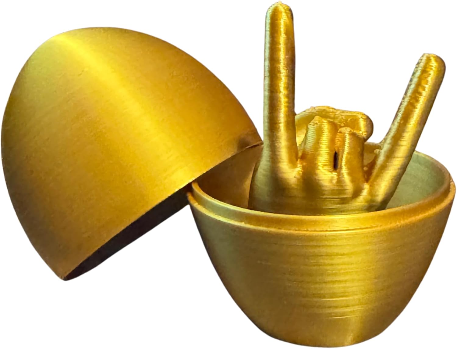 Middle Finger Easter Egg, Adult Easter Gag Gift, Flip Off Your Love Ones, Best Easter Decor, Funny Gag Gift Idea (Shinny Gold Middle Finger, 4 Pack)