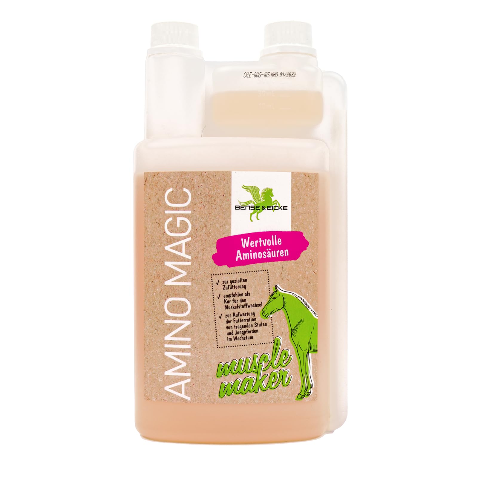 Bense & Eicke Amino Magic 1000 ml - Aminosäuren und Vitamine für Pferde, Ergänzungsfuttermittel zur Unterstützung von Wachstum und Leistungsstoffwechsel – Made in Germany