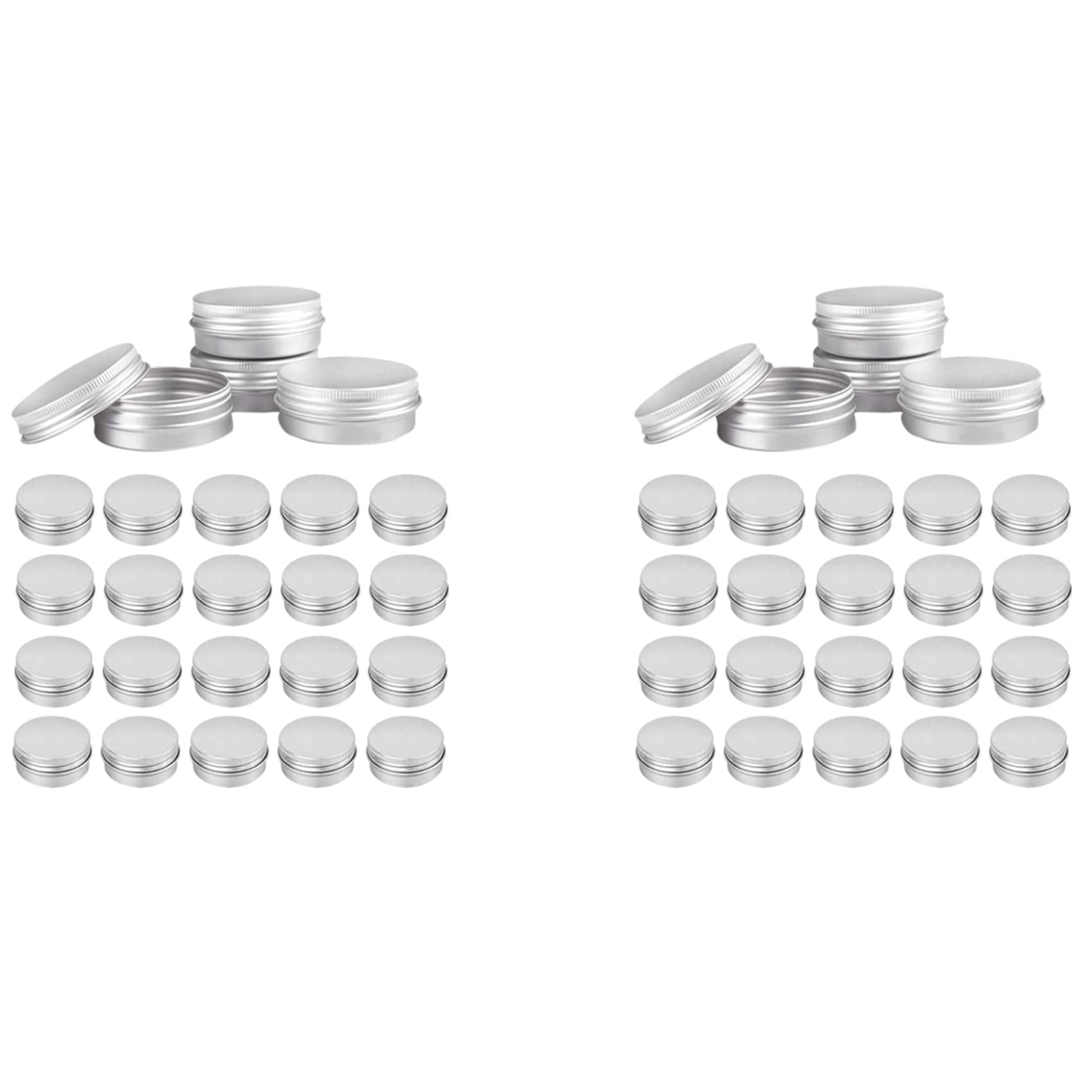 Hndhbfgrt 96 Pcs 1 Oz Tins Silver Aluminum Tins Cans Top Round Aluminum Tins Cans with Lid Lid Containers