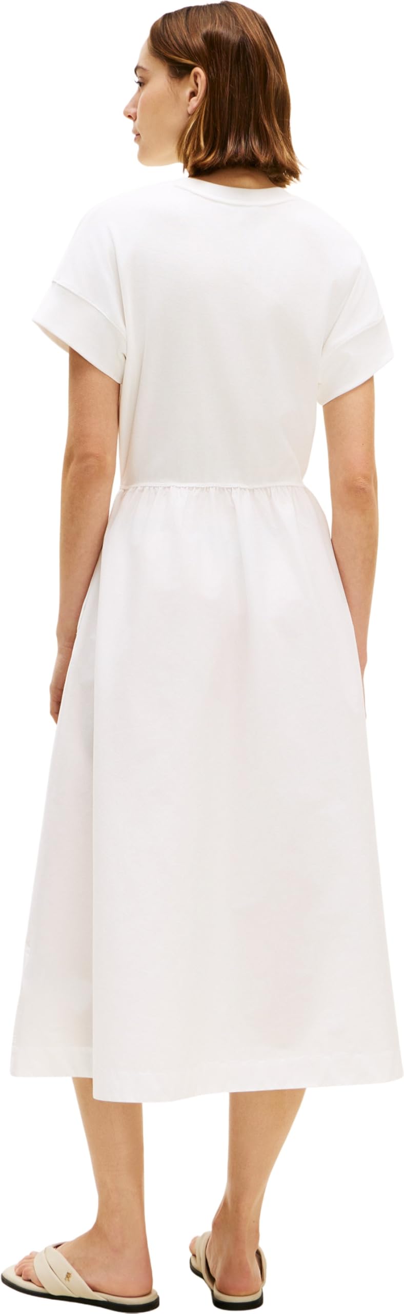 Tommy Hilfiger Sukienka rozkloszowana Kobiety Cody Mix Media C-nk Midi Dress Ww0ww51148 (1 w zestawie)