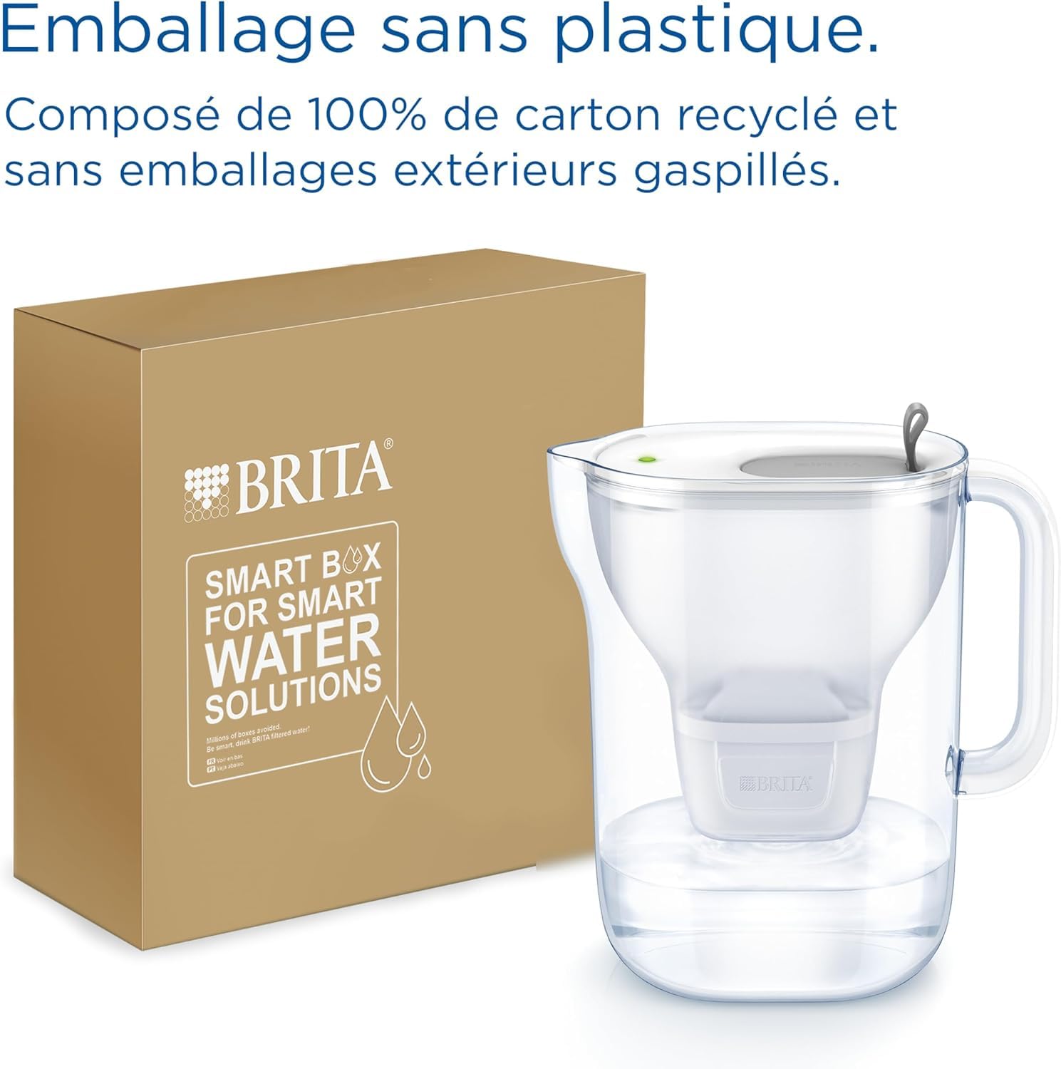 BRITA Style XL Dzbanek z filtrem do wody szary (3,6 l) w zestawie 1 x wkład MAXTRA PRO All-in-1 - dzbanek o dużej pojemności z inteligentnym LED-LTI i klapką - teraz w zrównoważonym opakowaniu Smart