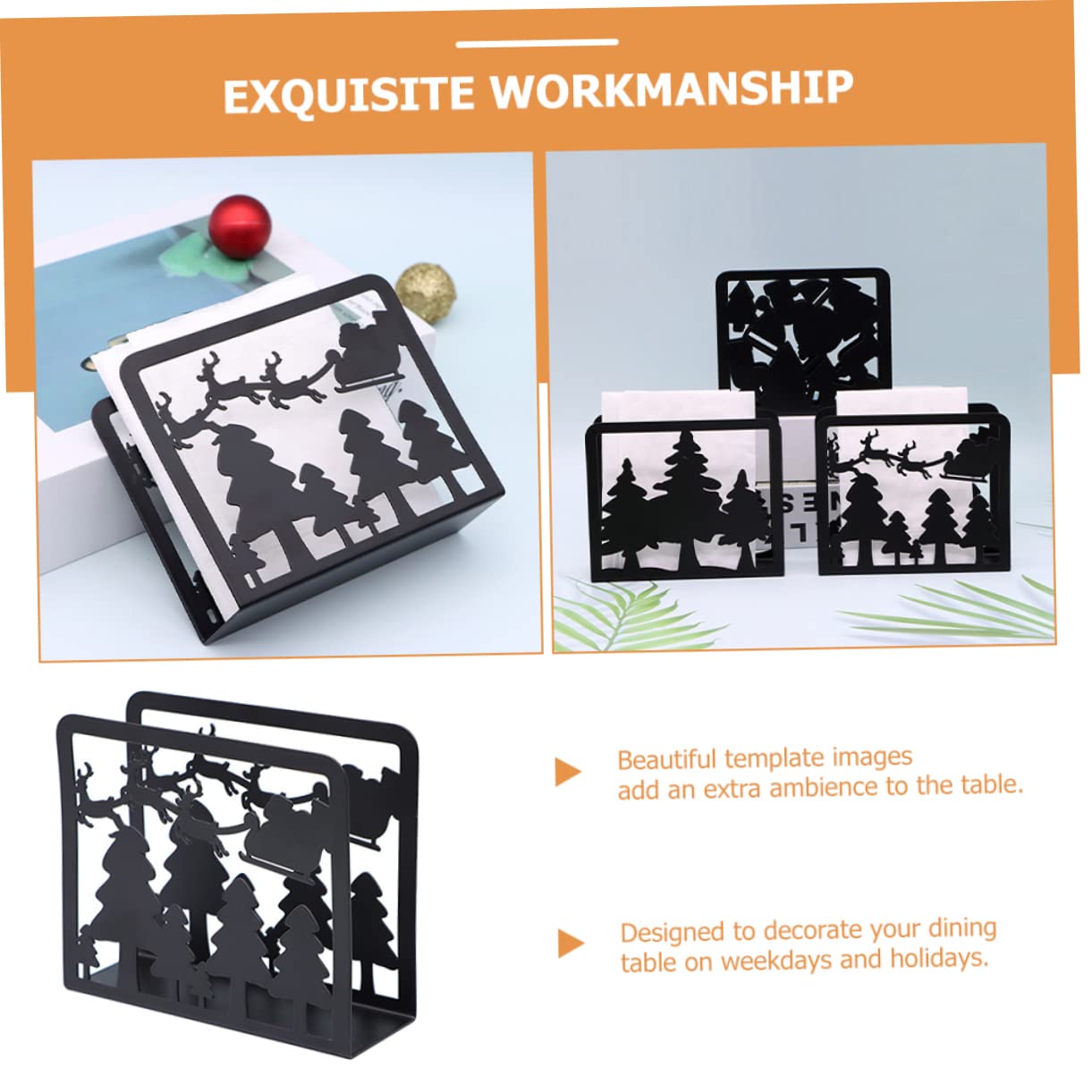 5 Piezas servilletero dispensador de pañuelos navideños árbol Soporte de servilletas de mesa Soporte de servilletas para fiestas dispensador de servilletas porta pañuelos de papel Cabilock