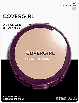 COVERGIRL Advanced Radiance Age-Defying Pressed Powder, Classic Beige 115, 0.39 oz (Packaging May Vary) Conditioning Powder Makeup