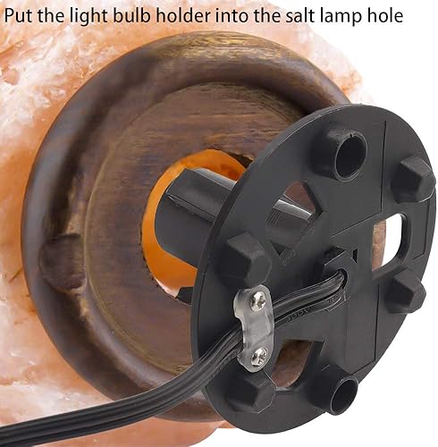 Miniatura 7 de New Orange Heart Cable de lámpara de sal del Himalaya con interruptor de atenuación y bombillas, cable de repuesto original de 6 pies con ensamblaje
