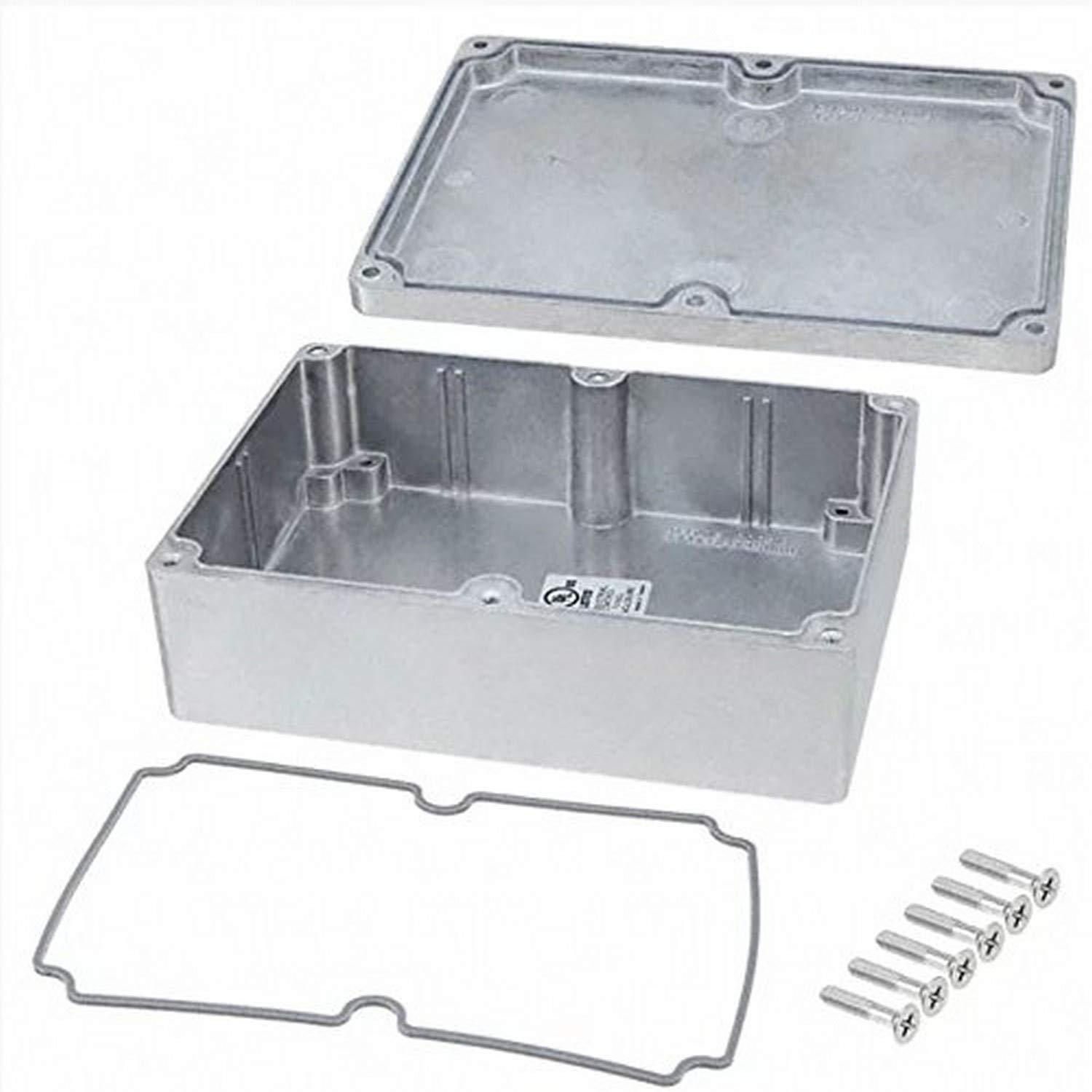 BUD Industries AN-1306-A IP68 Aluminum Enclosure with Screws 6.73" L x 4.76" W x 2.17" D, Natural