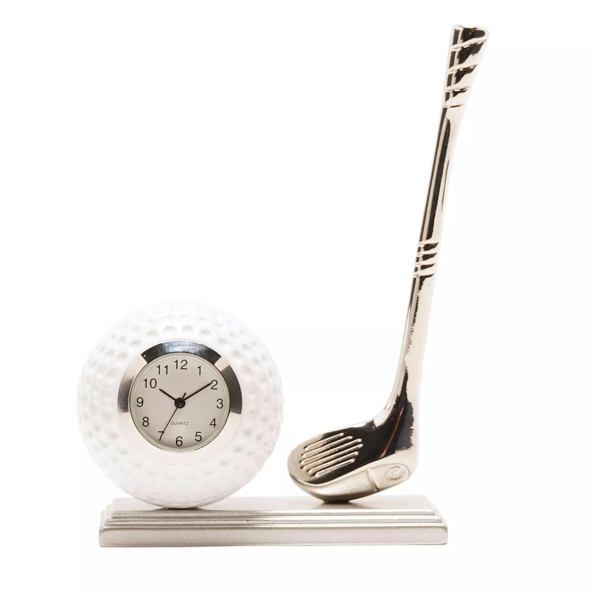 Widdop & Co. Golf Club Miniature Clock - Novelty Golf Ball Desk Timepiece Ornament - Sports Table Clock Gift for Golfers & Enthusiasts