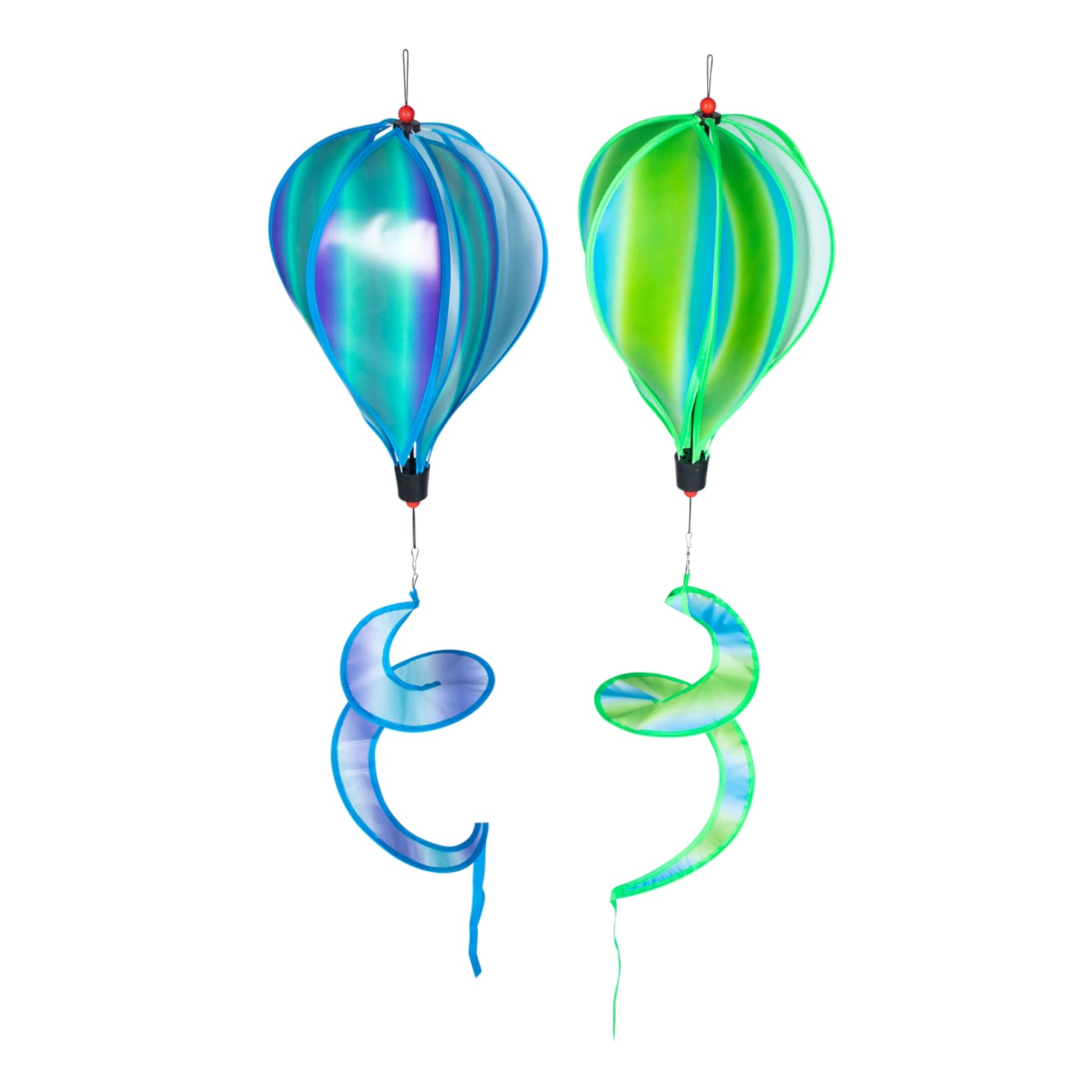 BESTonZON 2Pcs Spiral Hot Air Balloon Windmill Whirligig Pendant for Outdoor Garden Decoration Funny Wind Spinner Decor for Parties and Events
