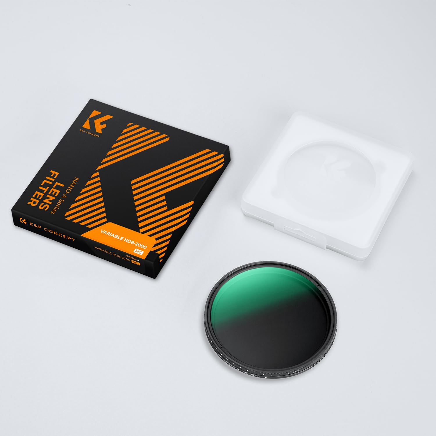 K&F Concept ND8-2000 (3-11stop) Filtro ND regolabile a densità neutra variabile con rivestimento multi-resistente per obiettivi della fotocamera + 3 panni in microfibra (77 mm)