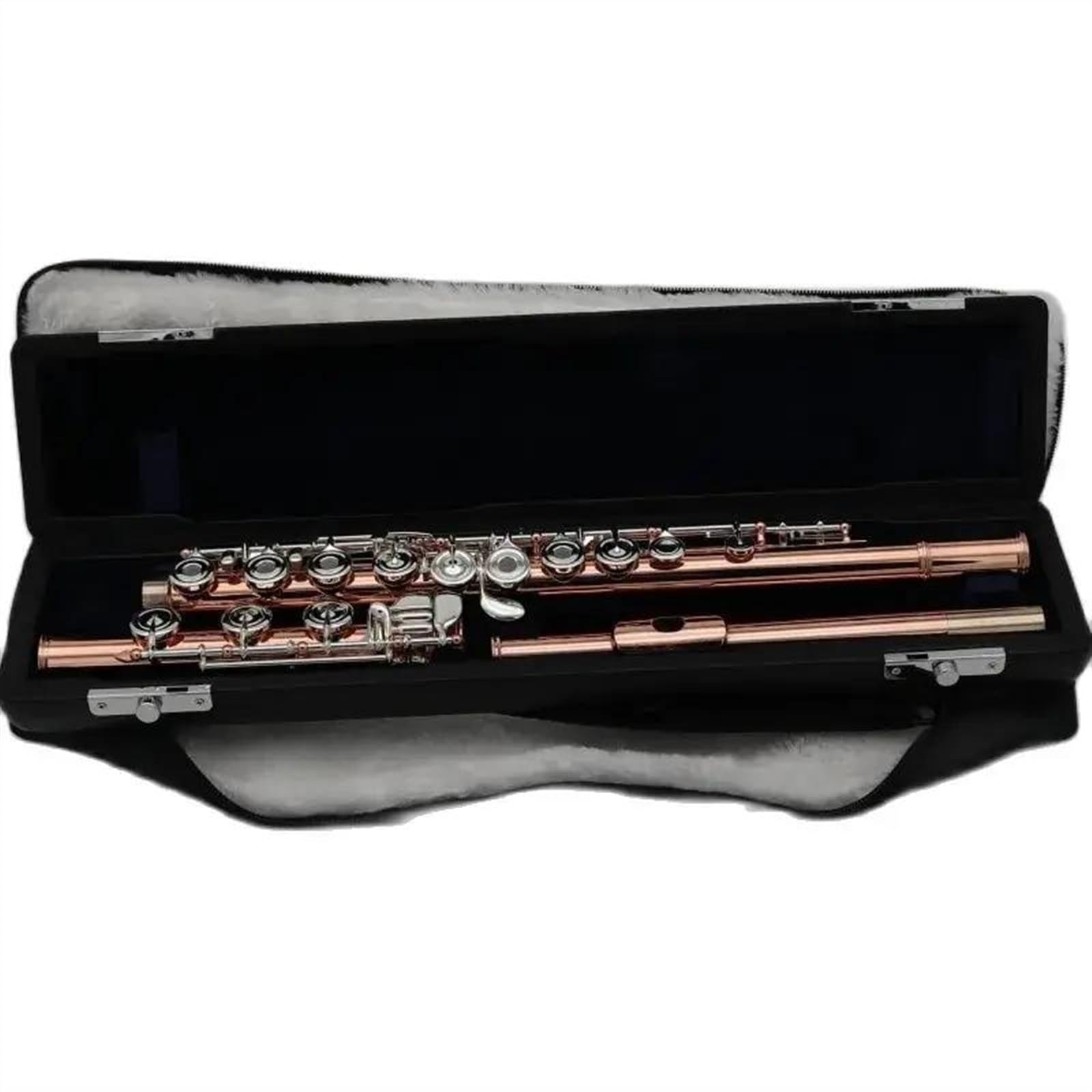 Chiave C A 17 Fori Chiusi Chiavi Francesi Placcate In Argento Flauto Con Corpo Placcato Oro Rosa Con Scatola Flauto Traverso Kit