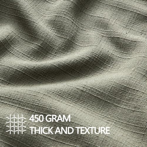 Image of MIULEE Euro Sham Pillow Covers for Bed 26x26, 2 Pack Olive Green Thick & Textured Decorative Throw Pillow Covers, Neutral Linen Cushion Cases, Modern Farmhouse Home Decor, No Filling