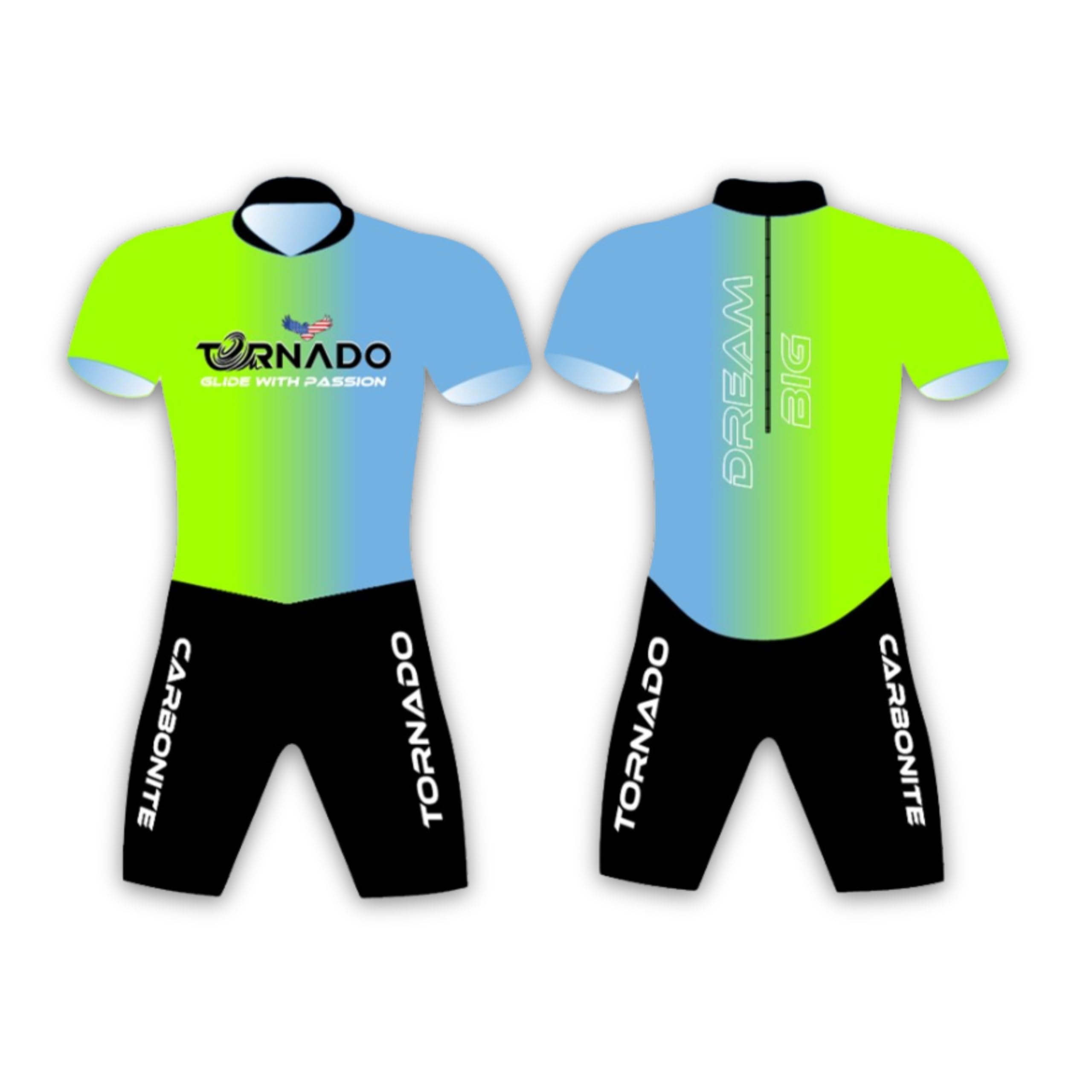 sh racing Tornado Speed Skating Skinsuit, High-Performance Racing Suit, Neon Green-Blue Gradient with Black Shorts (28)-picture-27