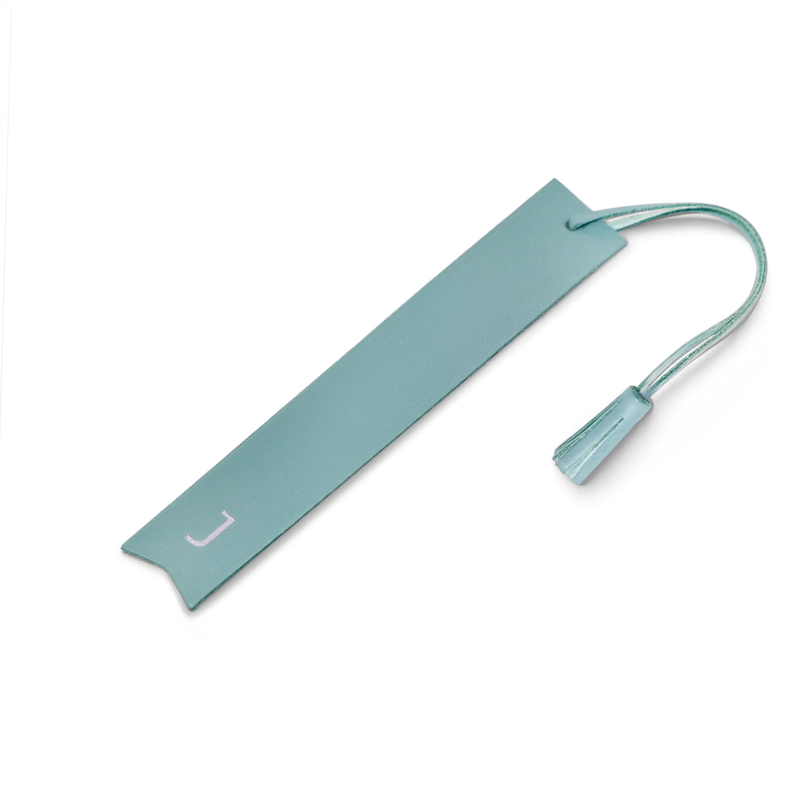 Hurley Burley London Personalised Leather Embossed Initial Bookmark Duckegg — image 1
