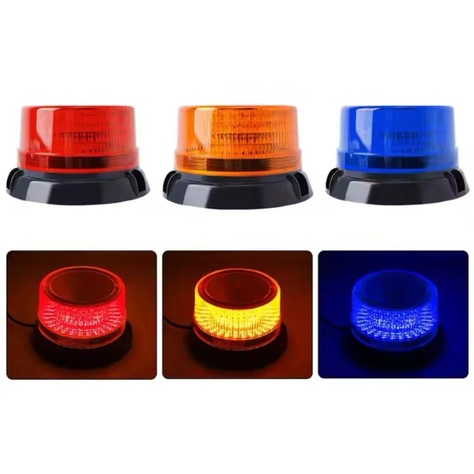 90 LED ambre clignotant avertissement de sécurité Super lumineux d'urgence 360 ​​balise stroboscopique rotative avec magnétique(16)