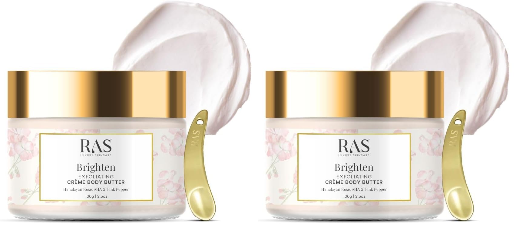 Ras Luxury Oils Brighten Exfoliating Creme Body Butter with Pink Pepper & Himalayan Rose | 24 Hour Long Lasting Hydration | Non-Greasy, Quick Absorbing Tan Removal Moisturizer For All Skin Type, 100gm-image-30