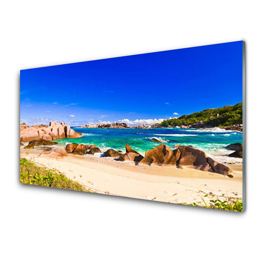 Plage rocheuse paysage mer tableau Tulup - Habillez un mur vide avec du verre acrylique