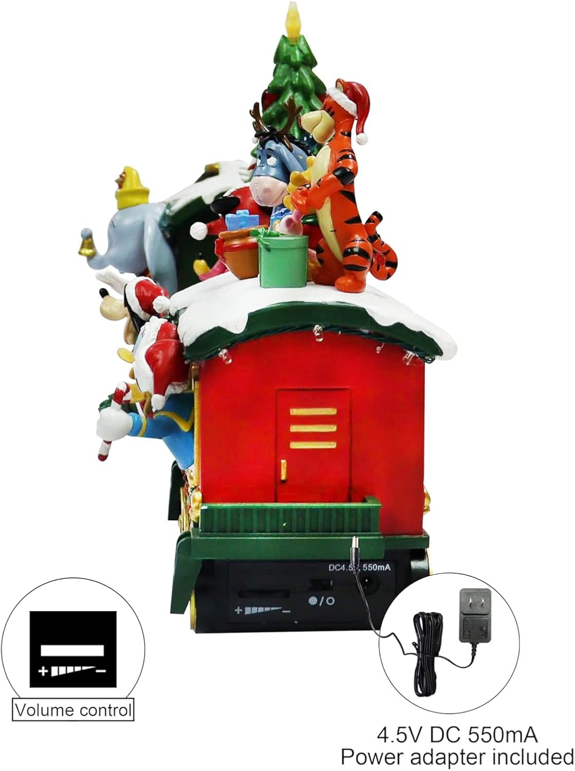 MOMENTS IN TIME 3 Pieces Disney Christmas Holiday-Themed Train Set with LED Lights and Plays Music
